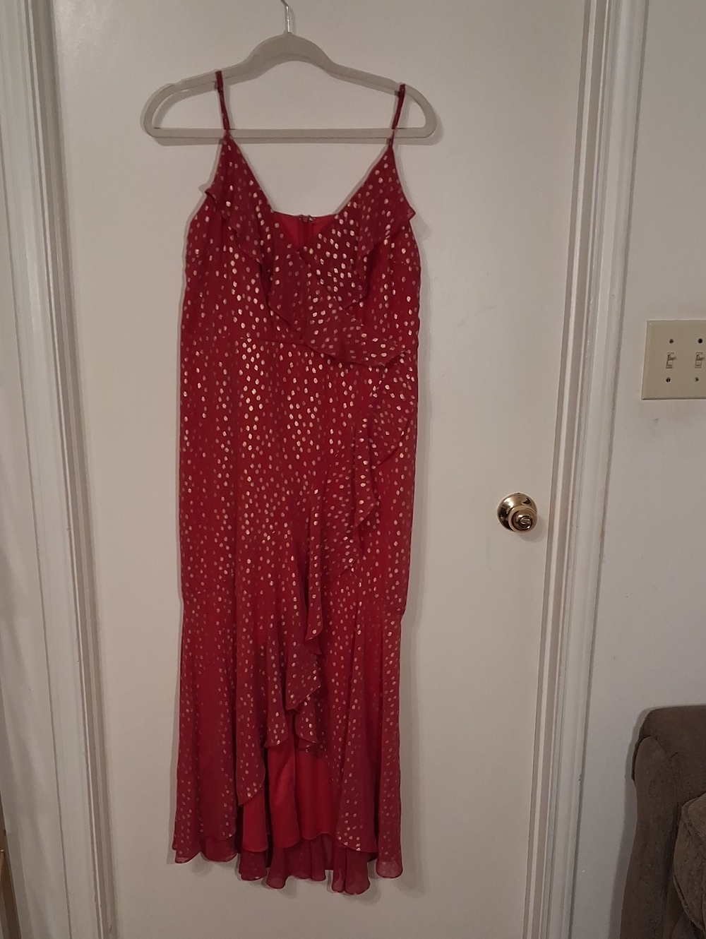MSK Fuchsia Dress with Metallic Gold Accents